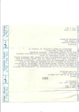 Telegrama da Câmara Municipal de Cascavel ao então Juiz Milton Luiz Pereira