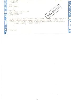 Telegrama congratulatório enviado pelo Sr. Sergio Augusto ao então Juiz Federal Milton Luiz Perei...